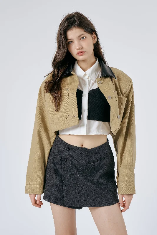Ava Wrap Effect Mini Skorts velvet skirt sumptuous