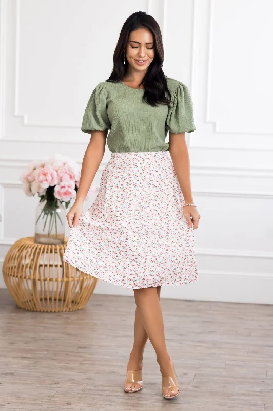 Beautiful Blooms Modest Slip Skirt midi skirt versatile