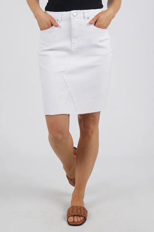 Belle Skirt - White velvet skirt plush