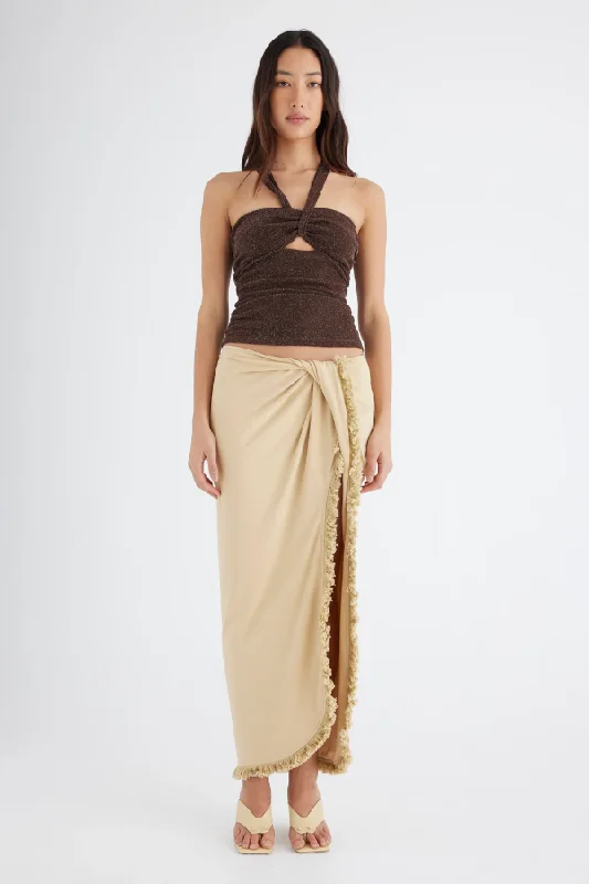 Bernie Fringe Skirt Butter velvet skirt plush