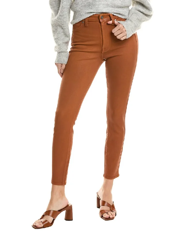 7 For All Mankind High-Waist Chocolate Coated Ankle Skinny Jean Stylish Tapered Fit Jeans