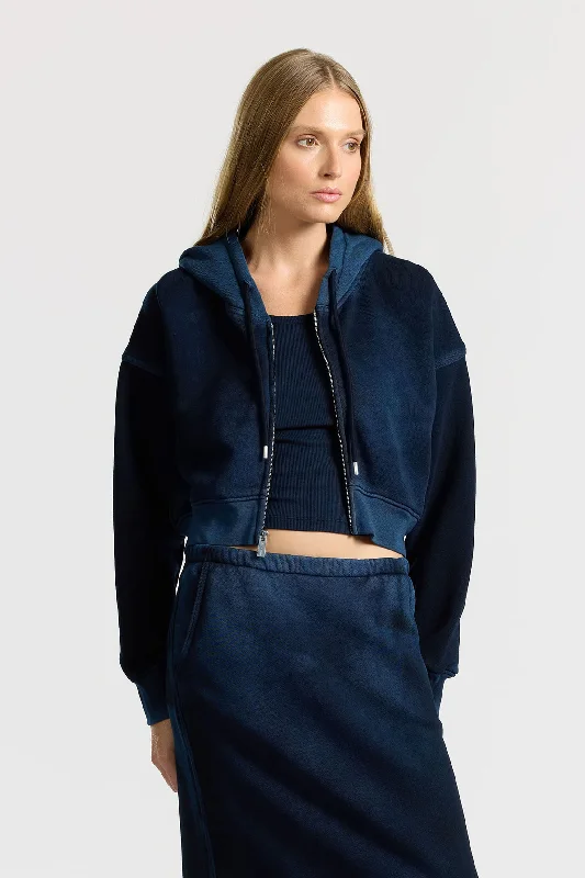 Boston Crop Hoodie Hoodie with Elastic Cuffs Stretchable Comfortable