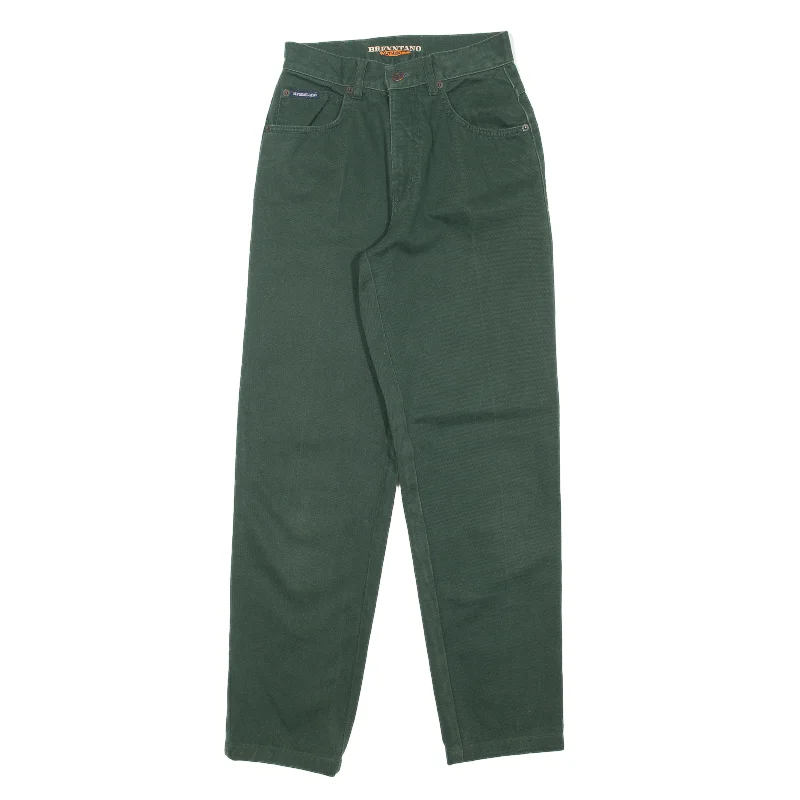 BRENNTANO Jeans Green 90s Denim Regular Tapered Womens W24 L29 Elegant Wide-Leg Jeans BRENNTANO Jeans Green 90s Denim Regular Tapered Womens W24 L29 Elegant Wide-Leg Jeans