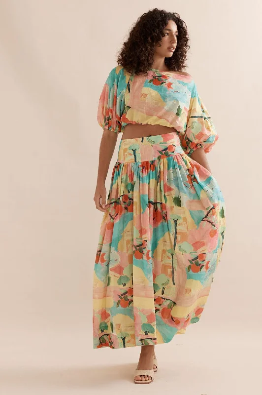 Caitlin Crisp Capri Skirt - Capri Lawn a-line skirt cut