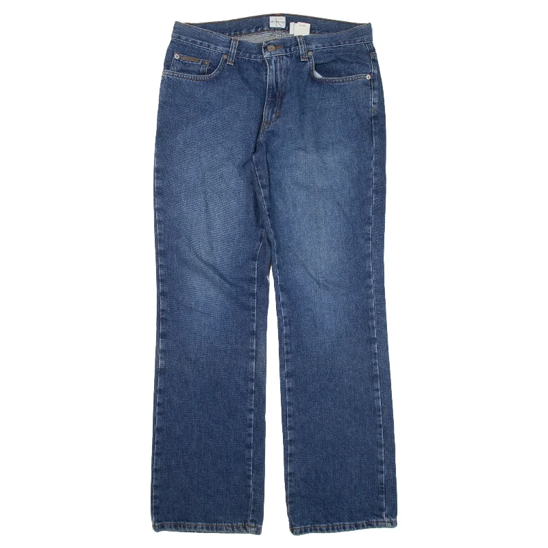 CALVIN KLEIN Jeans Blue Denim Regular Straight Womens W32 L32 Fashionable White Denim Jeans