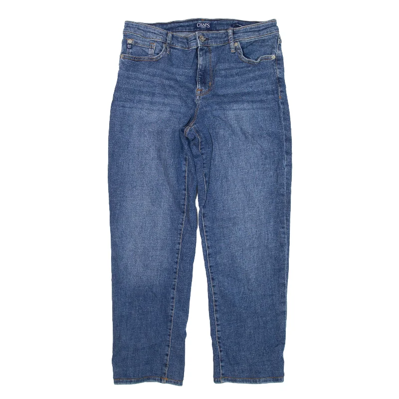 CHAPS Jeans Blue Denim Slim Boyfriend Womens W30 L26 Comfortable Drawstring Waist Jeans