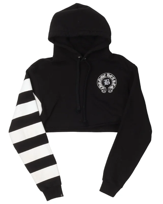 Bella Hadid Cropped Hoodie Hoodie with Tie-Dye Psychedelic Retro