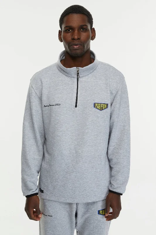 For Fun INC II / Zipper Sweatshirt Hoodie with Longline Fit Extended Stylish
