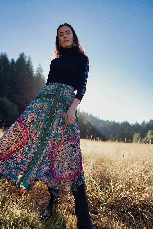 Covered Band Pleated Skirt-Fall Handkerchief lightweight skirt design