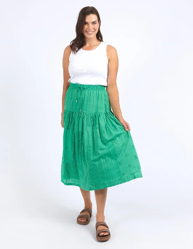 Elm Clementine Skirt Greenbriar velvet skirt luxury
