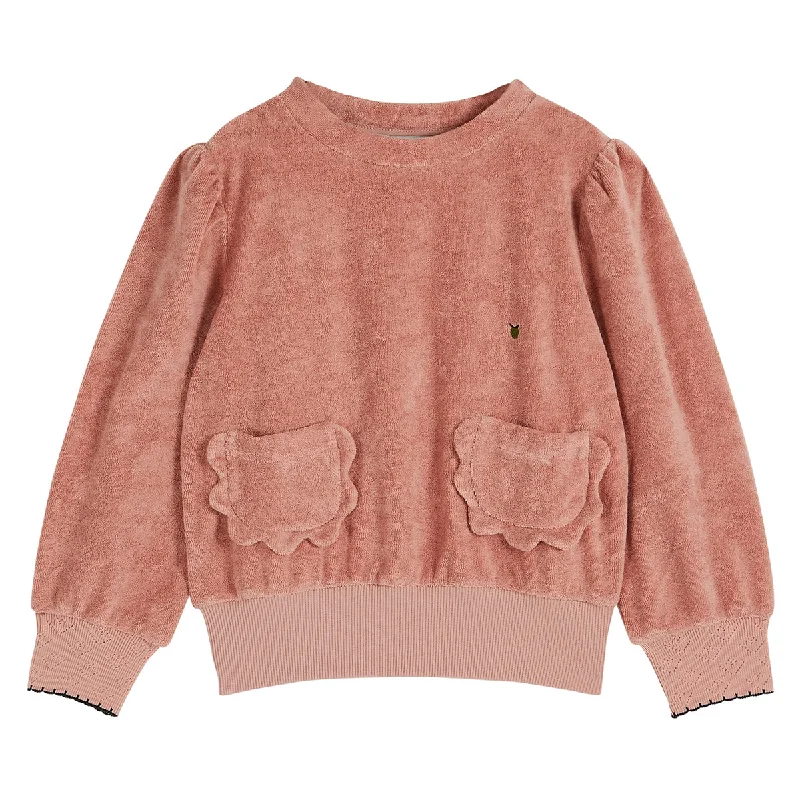 Emile Et Ida Terry Flower Pocket Sweatshirt Hoodie with Logo Branding Identity