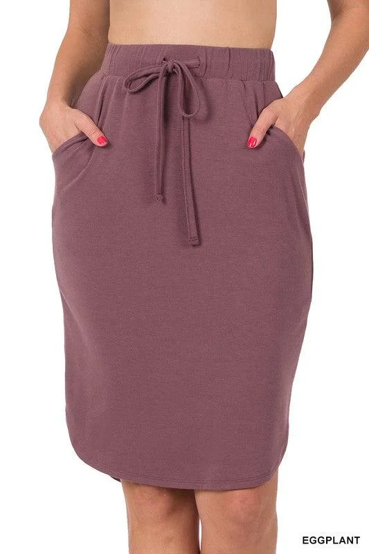 Emma Eggplant Jogger Skirt mini skirt trendy