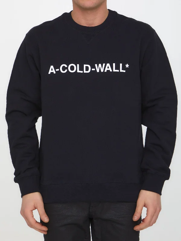 Essential Logo Sweatshirt Hoodie with Hidden Zipper Minimalist Clean