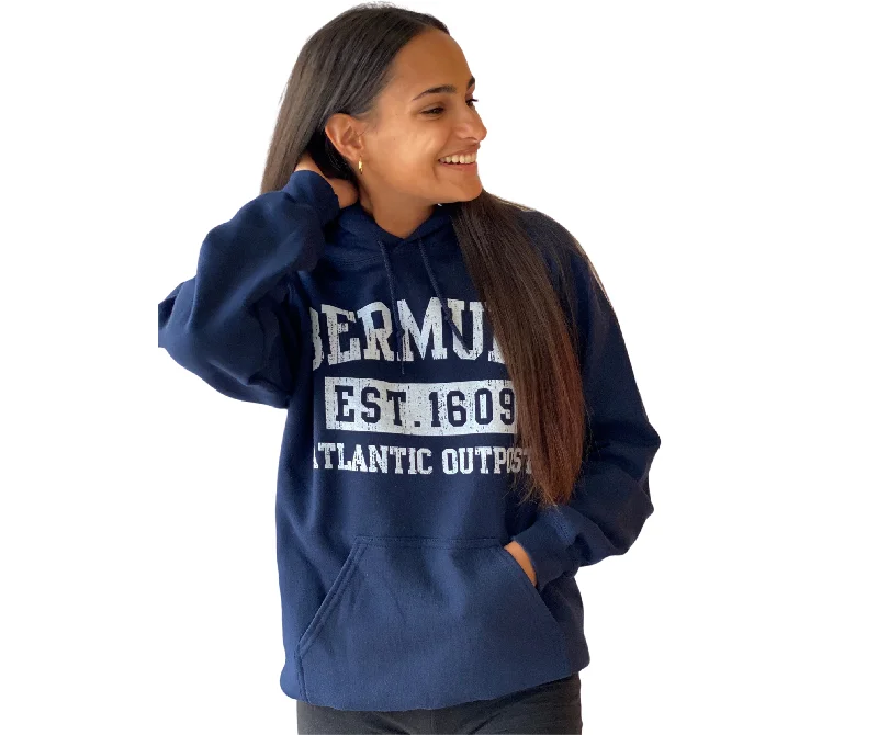 The Classic "EST. 1609" Hoodie Hoodie with Hidden Zipper Minimalist Clean