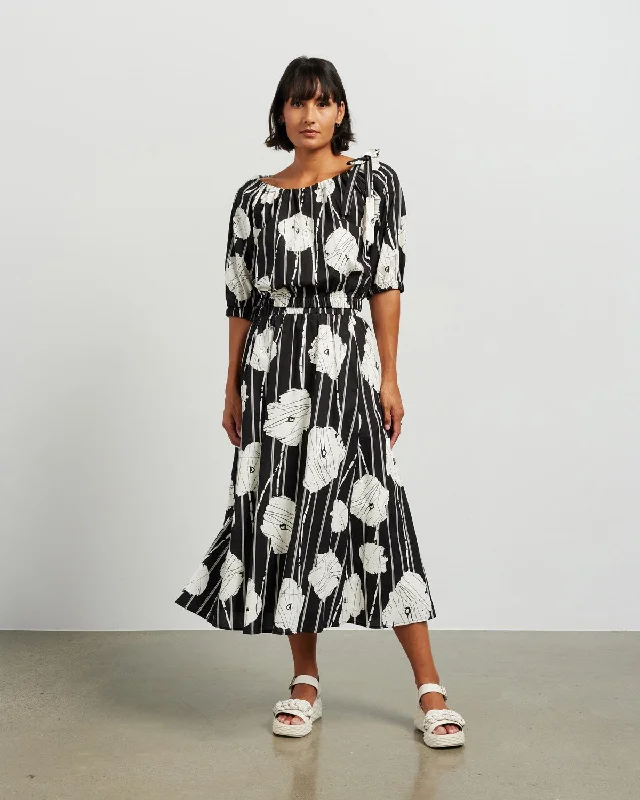 Et Alia Ivy Midi Skirt - Black Azalea asymmetrical skirt cut
