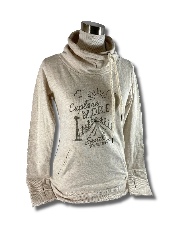 Explore More Seattle Sweatshirt Hoodie with Fur Luxurious Winter