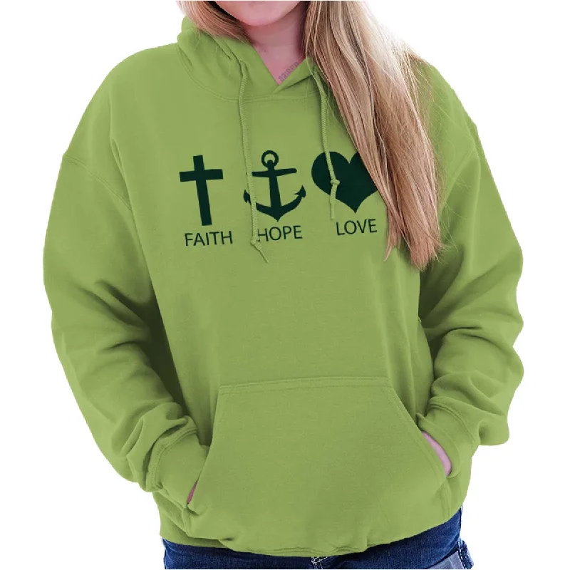 Faith Anchor Love Hoodie Hoodie with Bell Sleeves Flared Feminine