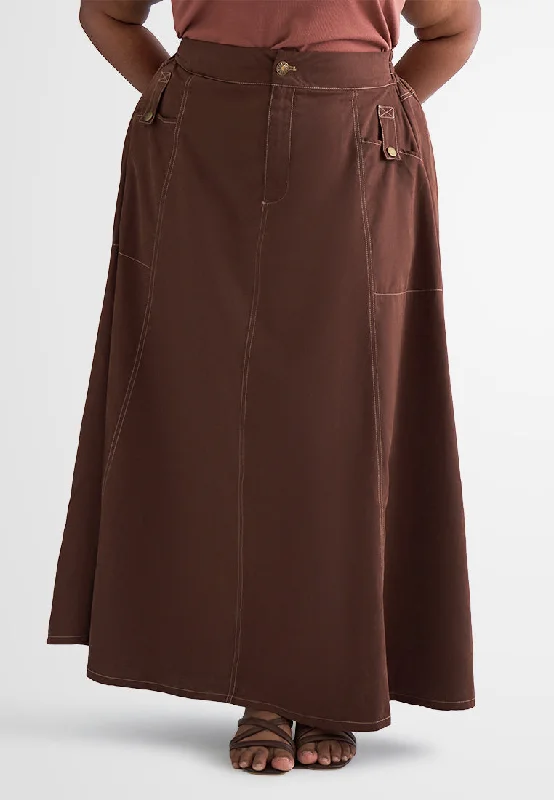 Farina Cargo Front Pocket Skirt velvet skirt plush