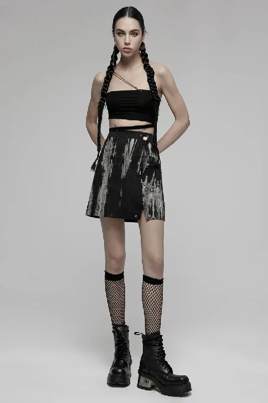 Women's Side Slit Small Sexiness Tie Dyed A-line Mini Daily High Waist Fashion Sexy Skirt high slit skirt