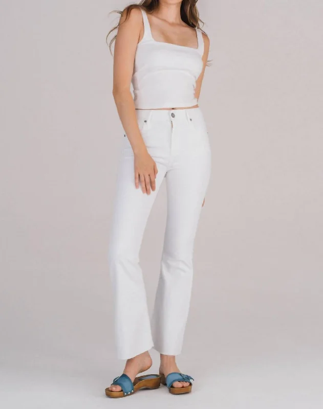 Flare Jeans In White Fashionable Slouchy Fit Jeans