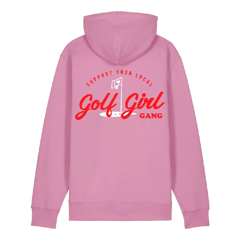 Bunker Woman Girl Gang Hoodie Pink Hoodie with Drawstring Waist Adjustable Fitted