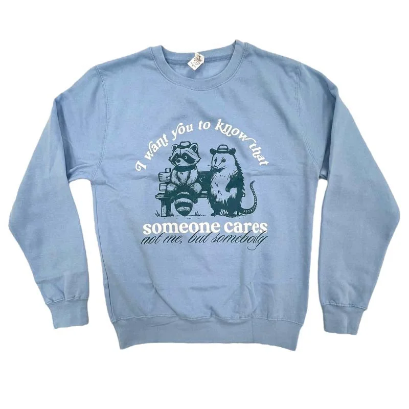 Someone Cares Crewneck Sweatshirt Hoodie with Thumb Holes Functional Cozy
