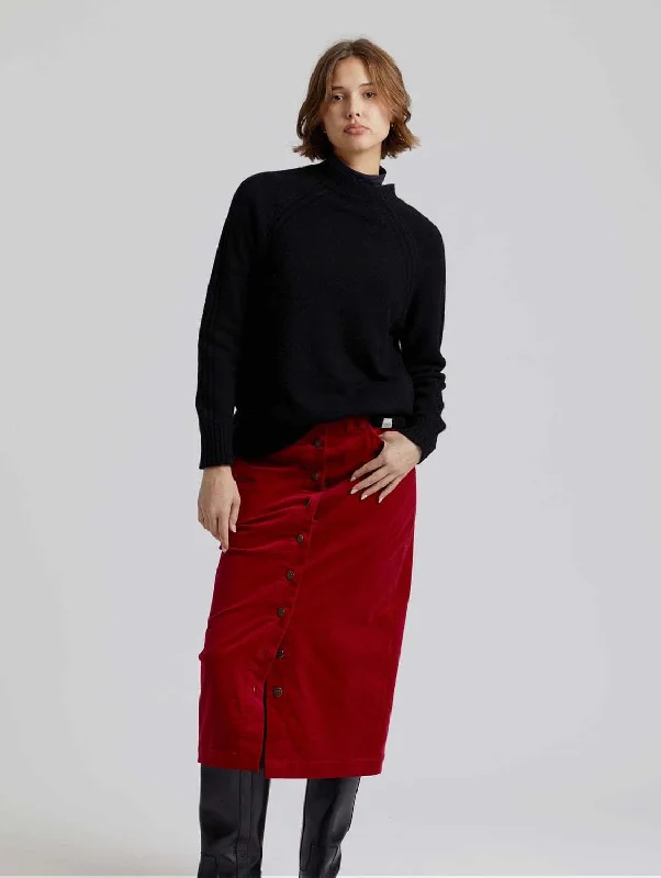Isabel Women's Organic Cotton Skirt | Cherry denim skirt stylish