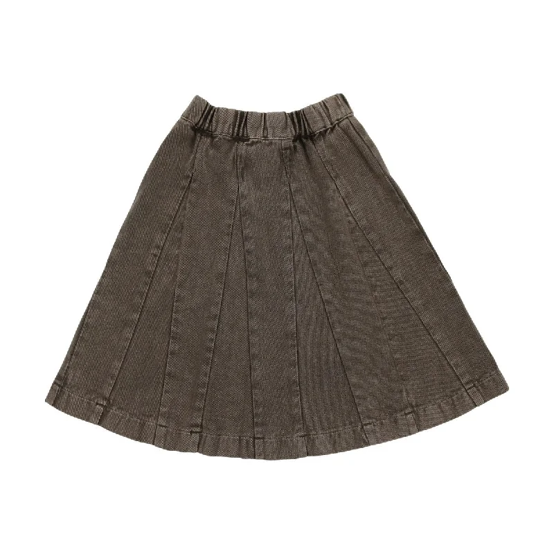 Kin And Kin Taupe Denim Skirt chiffon skirt lightweight