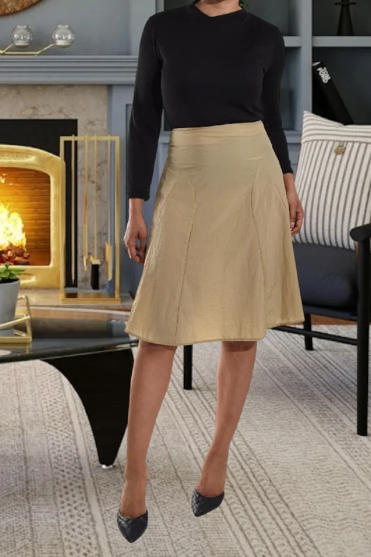 Ladies Beige Panel Skirt wrap skirt elegant