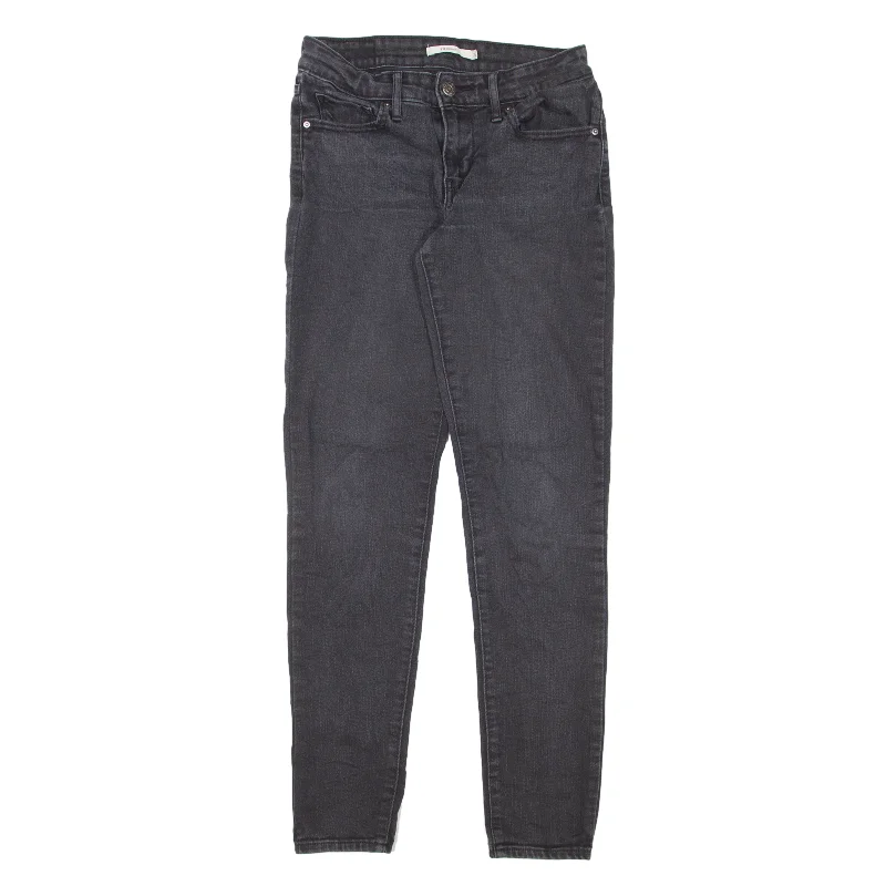 LEVI'S 711 Jeans Grey Denim Slim Skinny Womens W26 L30 Cozy Stretch High-Waist Jeans