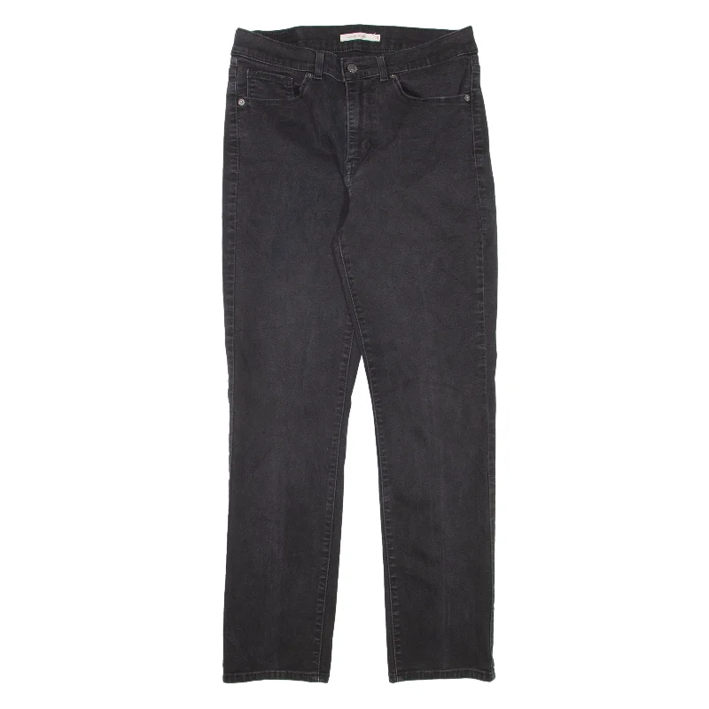 LEVI'S Jeans Black Denim Slim Straight Womens W30 L30 Casual Light Wash Jeans