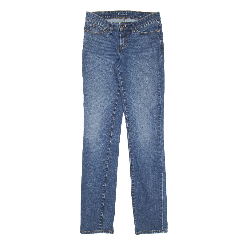 LEVI'S Jeans Blue Denim Slim Straight Stone Wash Womens W25 L32 Trendy Low-Rise Slim Jeans