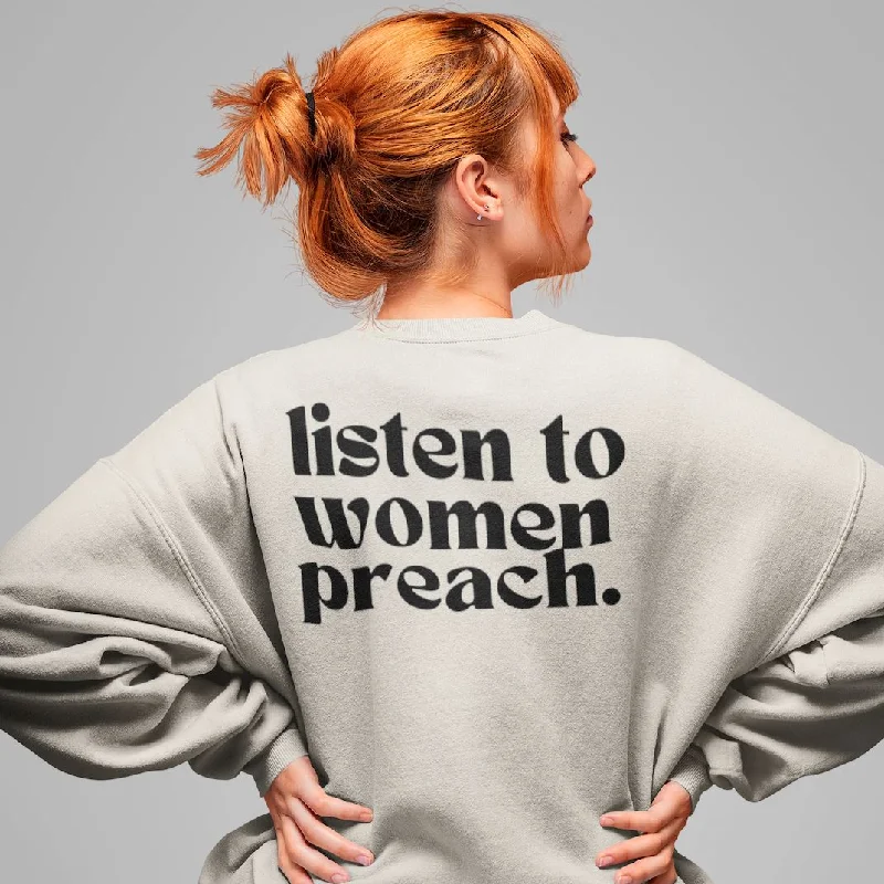 Listen To Women Preach | Unisex Sweatshirt Hoodie with Velcro Closure Adjustable Secure