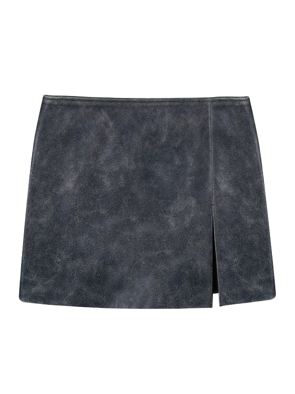Manokhi Deline Mini Skirt Vintage Black low waist skirt
