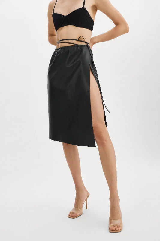 MARISSA | Leather Tie Skirt belted skirt waist