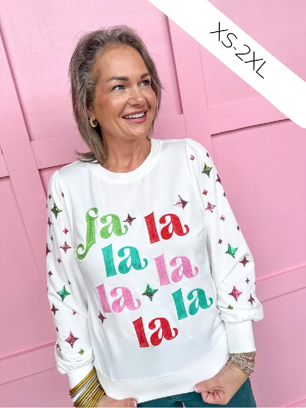Mary Square | Shelby Fa La La Sweatshirt Hoodie with Snap Buttons Easy Quick