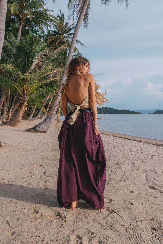 Maxi Skirt Alaina Mangosteen silk skirt luxurious