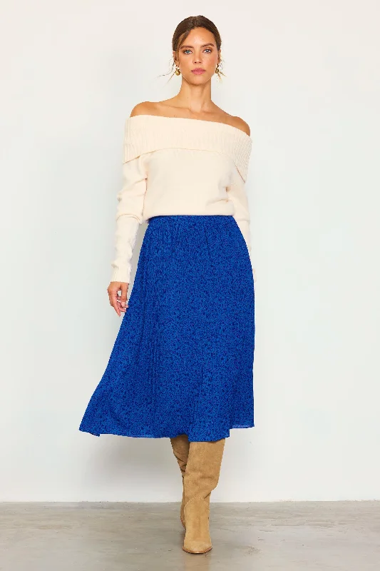 Pleated Floral Midi Skirt lace skirt romantic