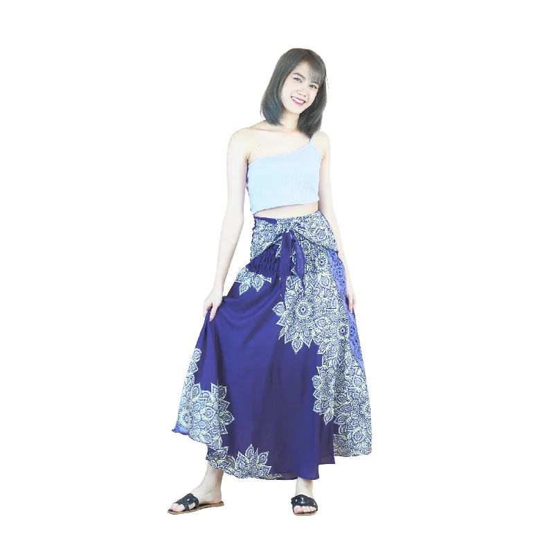Muscari Mandala Women's Bohemian Skirt in Purple SK0033 020263 04 linen skirt breathable