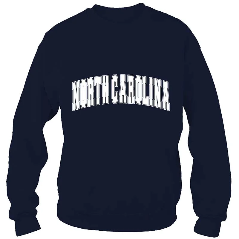 North Carolina Bar Arch Crewneck Sweatshirt Hoodie with Tied Waist Feminine Flattering