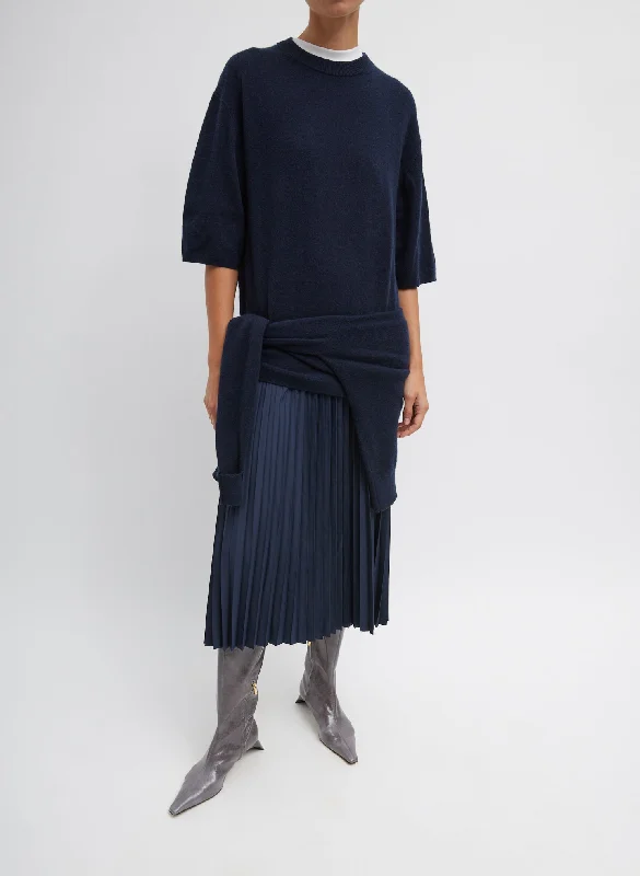 Nylon Pleating Sunray Pull On Skirt leather skirt refined