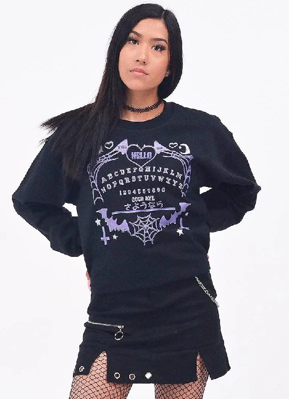 Ouija Pastel Goth Sweatshirt Hoodie with Tied Waist Feminine Flattering