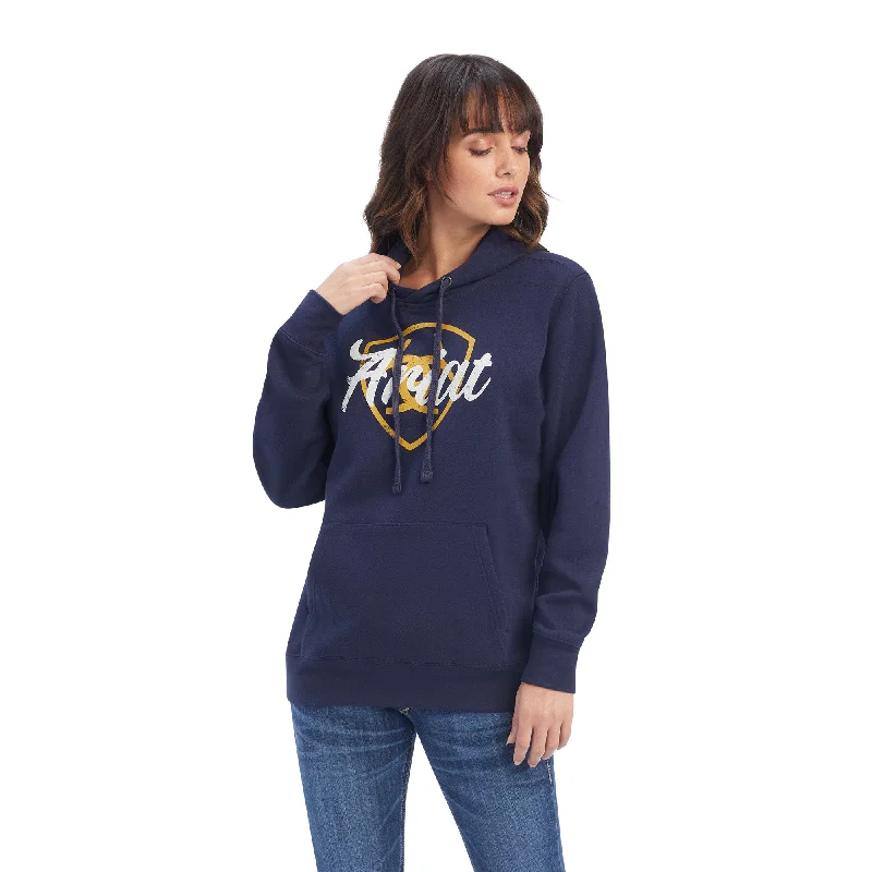 REAL Shield Logo Hoodie Hoodie Dress Longline Feminine
