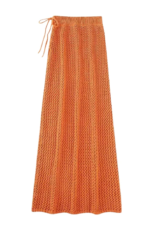 'Penelope' Elastic Waist Crochet Skirt (2 Colors) chiffon skirt lightweight