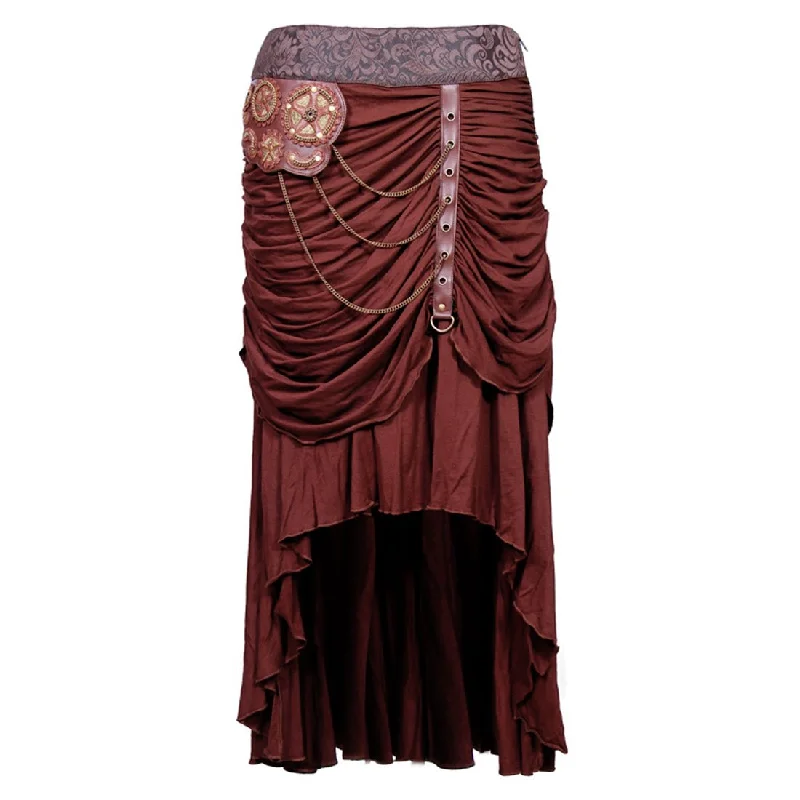 Persis Cotton Lycra Knitted Steampunk Skirt lace skirt intricate