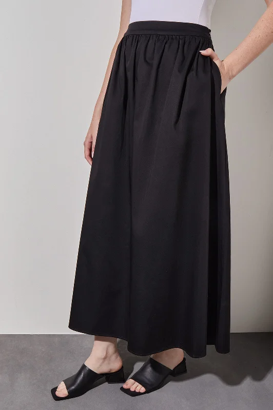 Plus Size Maxi Gathered Full Skirt - Cotton Blend vintage skirt charm