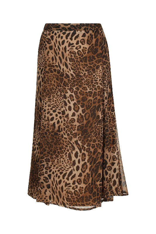 Printed Chiffon Skirt | CARAMEL ANIMAL | 7124ZR relaxed fit skirt