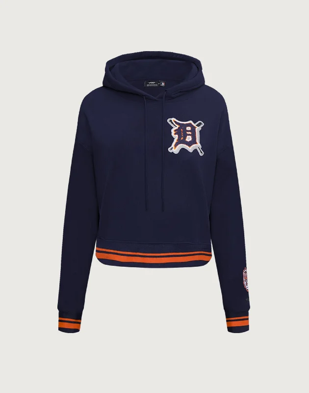 Pro Standard Detroit Tigers Mashup Rib Cropped Hoodie Hoodie with Slim Fit Tailored Modern