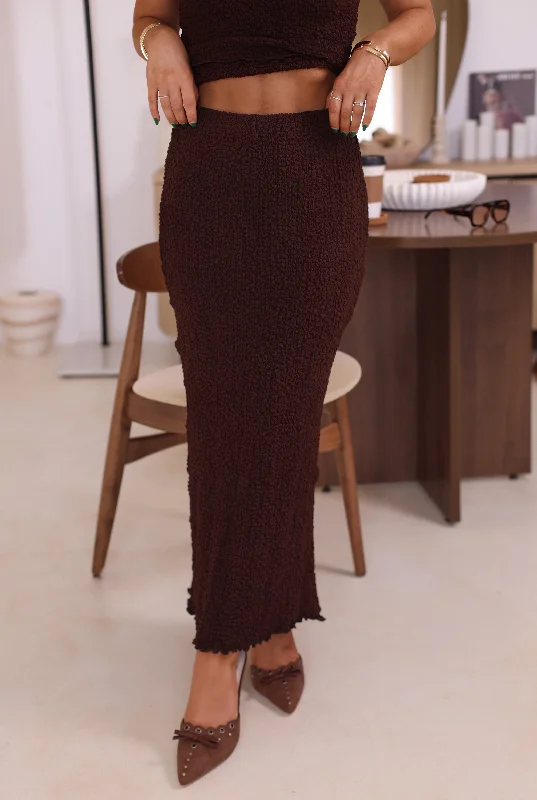 Brown Crinkle Skirt leather skirt bold
