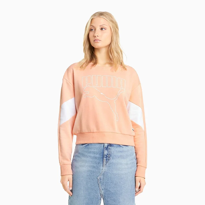 Women's Rebel Crew Neck Sweatshirt Hoodie with Embroidery Detailed Premium